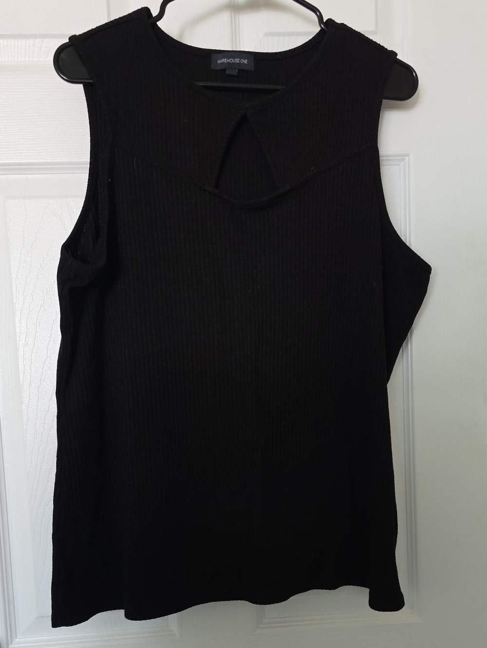 Warehouse One Black Ribbed Keyhole Tank